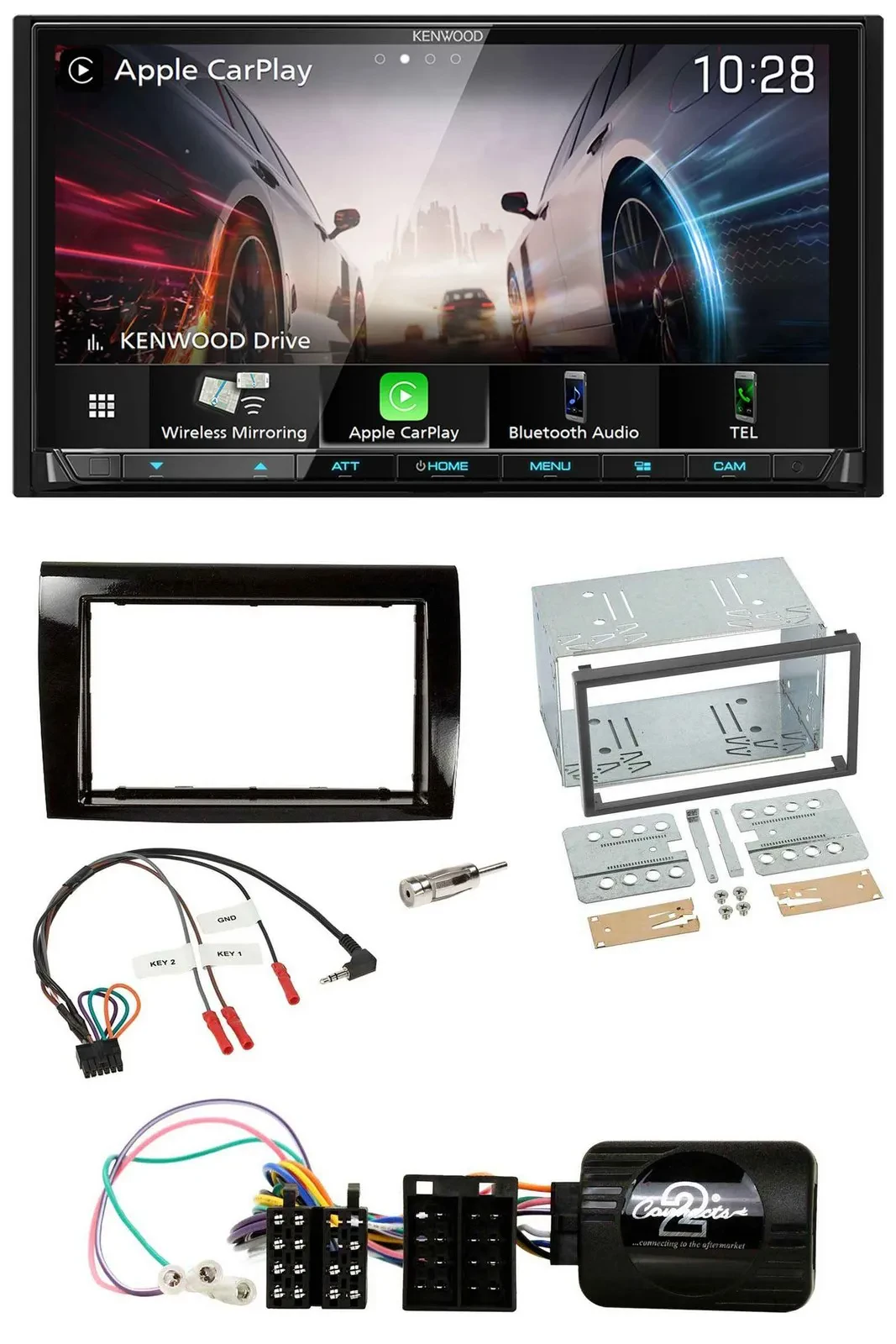 Автомагнитола для Fiat Bravo 2007–2014 Kenwood 2-DIN, USB, DAB, Bluetooth