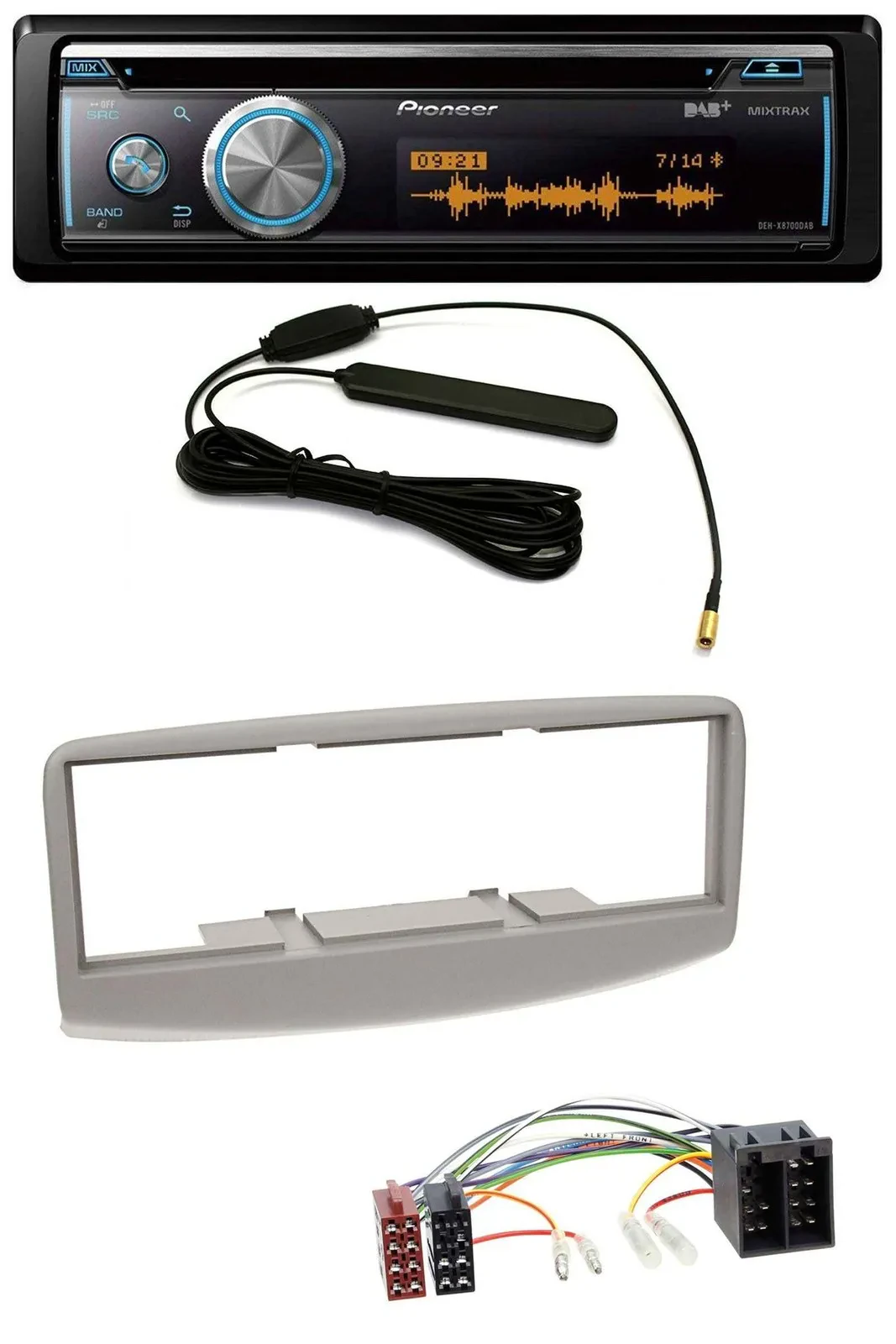 Автомагнитола для Fiat Multipla (1999–2010) Pioneer CD, USB, Bluetooth, DAB, MP3, серый