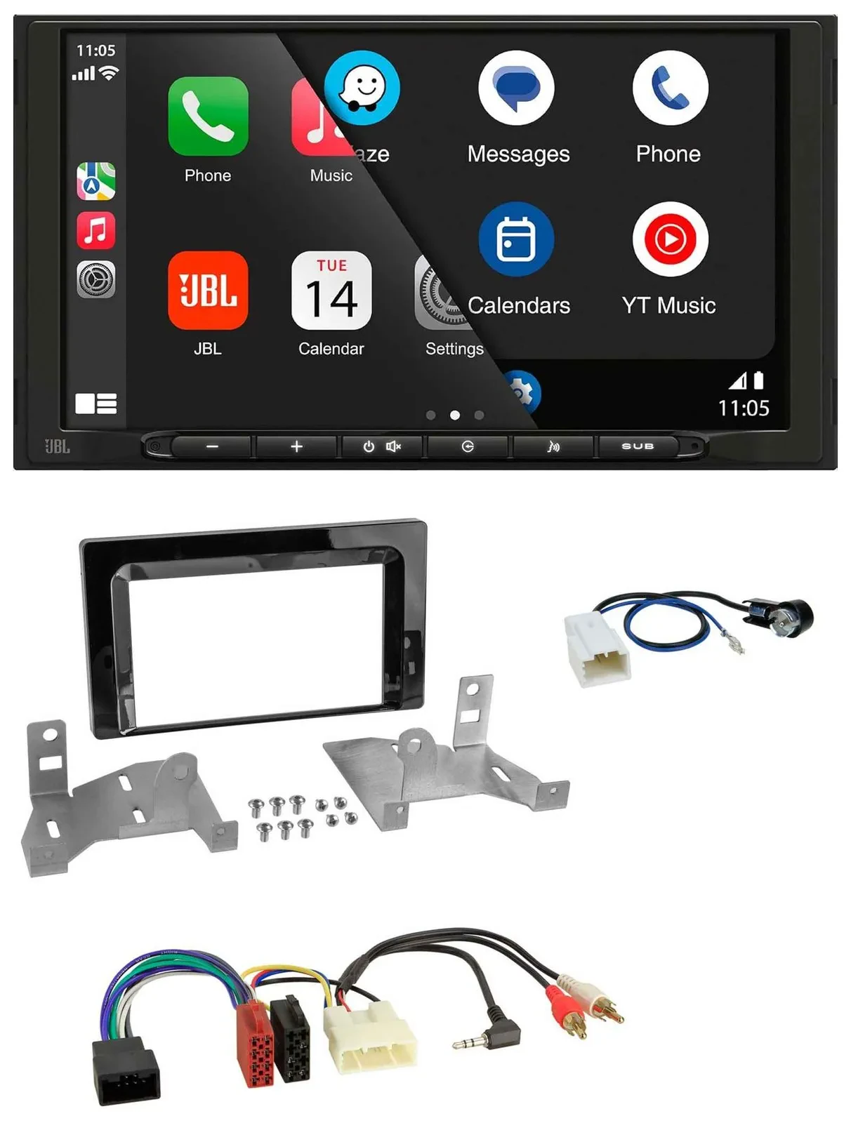 JBL USB 2DIN MP3 Bluetooth AUX Autoradio für Toyota Aygo AB7 ab 2022 klavierlack