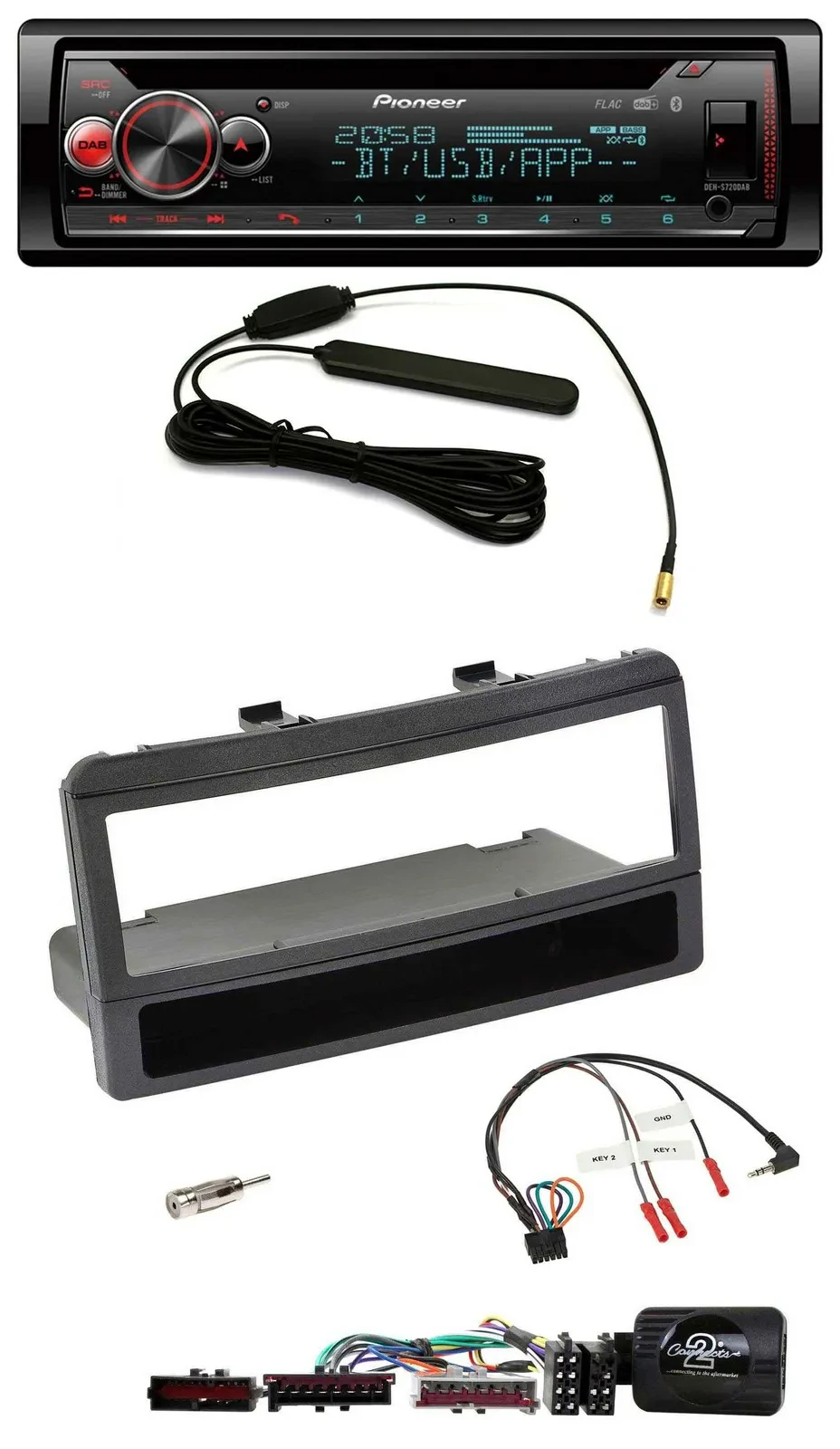 Автомагнитола Pioneer CD/USB/DAB Bluetooth для Ford Mondeo 2000–2002, черная, с поддержкой кнопок на руле