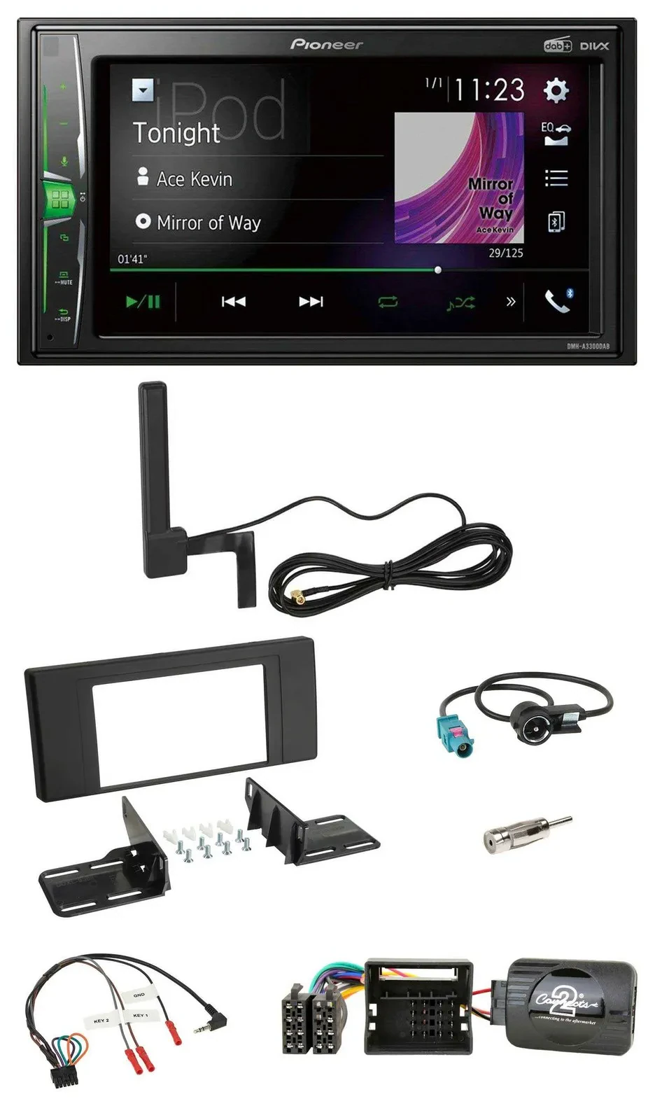 Автомагнитола для BMW X5 E53 (2000–2006) Pioneer 2DIN DAB Bluetooth MP3 поддержка управления с руля