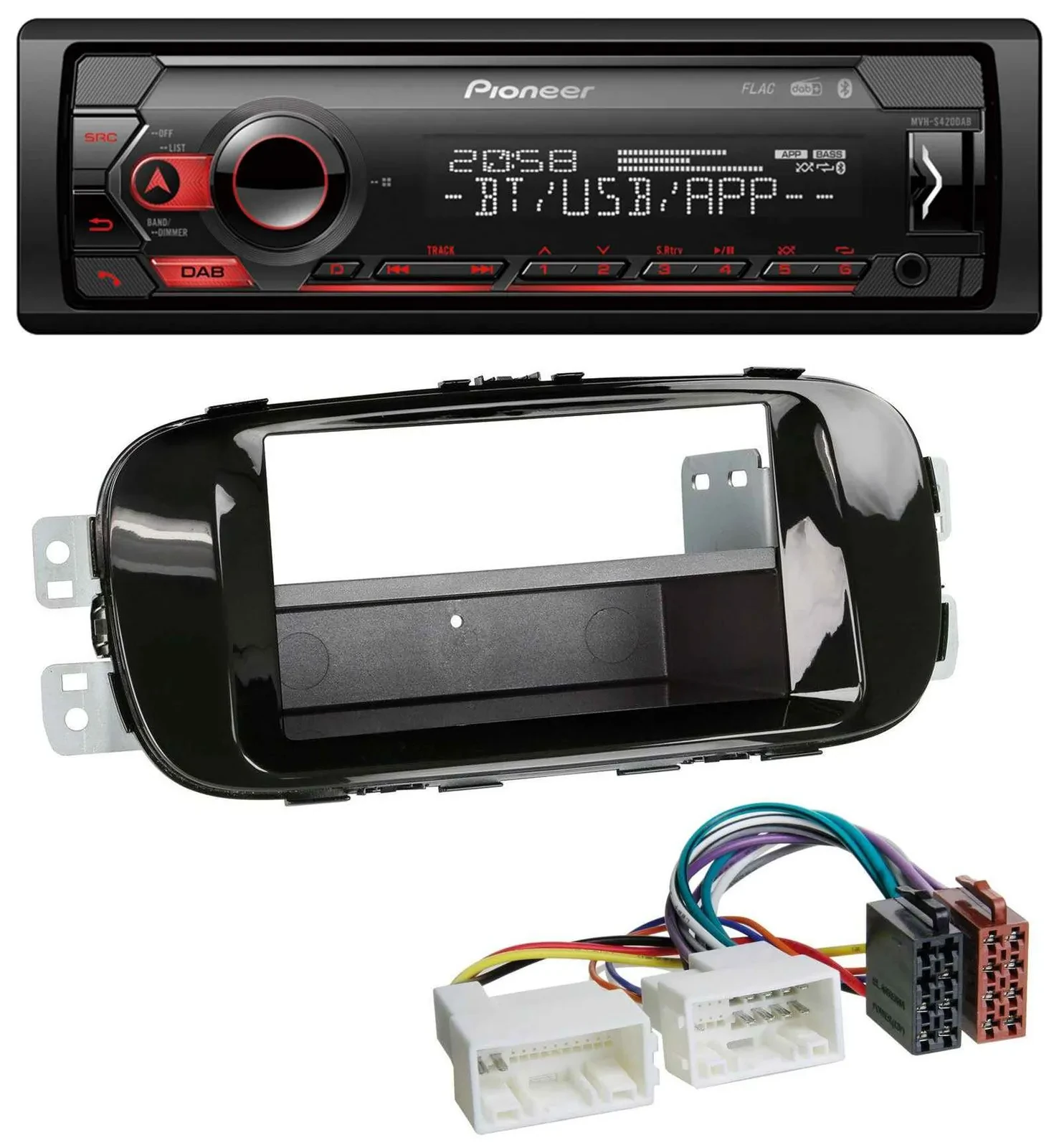 Автомагнитола Pioneer MP3, USB, DAB, Bluetooth для Kia Soul PS (с 2014), цвет: Piano Black