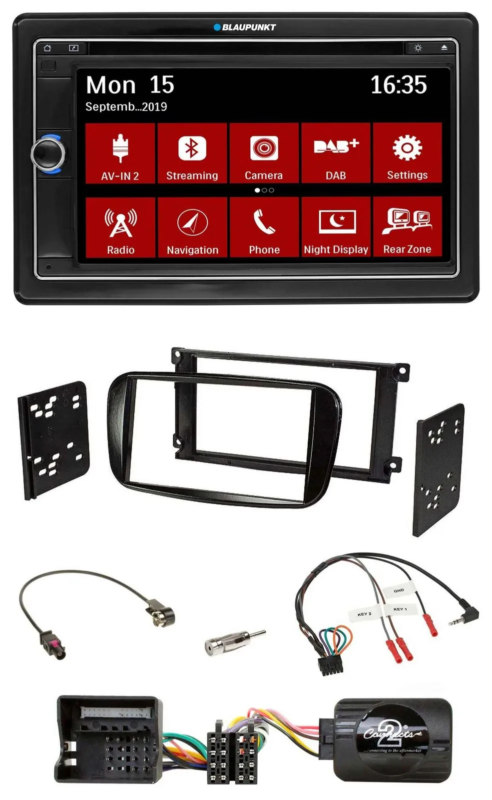 Blaupunkt Lenkrad DAB TMC 2DIN USB Bluetooth Navigation für Ford C-Max Focus Gal