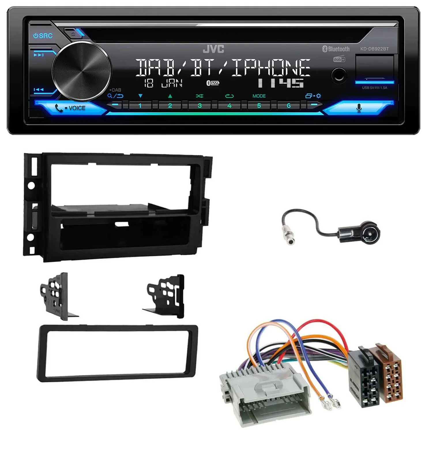 Автомагнитола JVC Bluetooth MP3 USB DAB CD для Buick Enclave 2008–2012, Lucerne 2006–