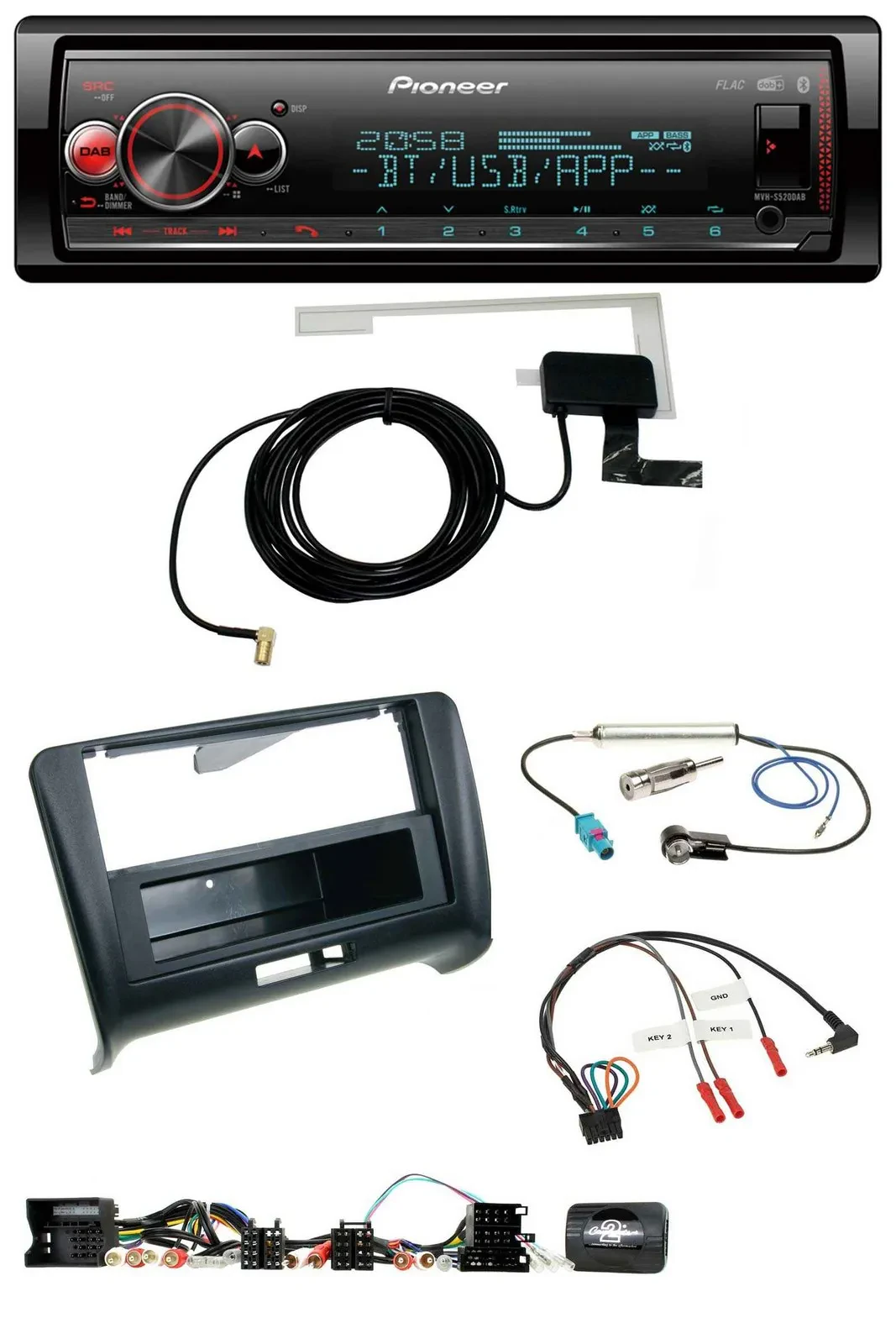 Автомагнитола для Audi TT Pioneer Bluetooth, DAB, USB (2006–2014)