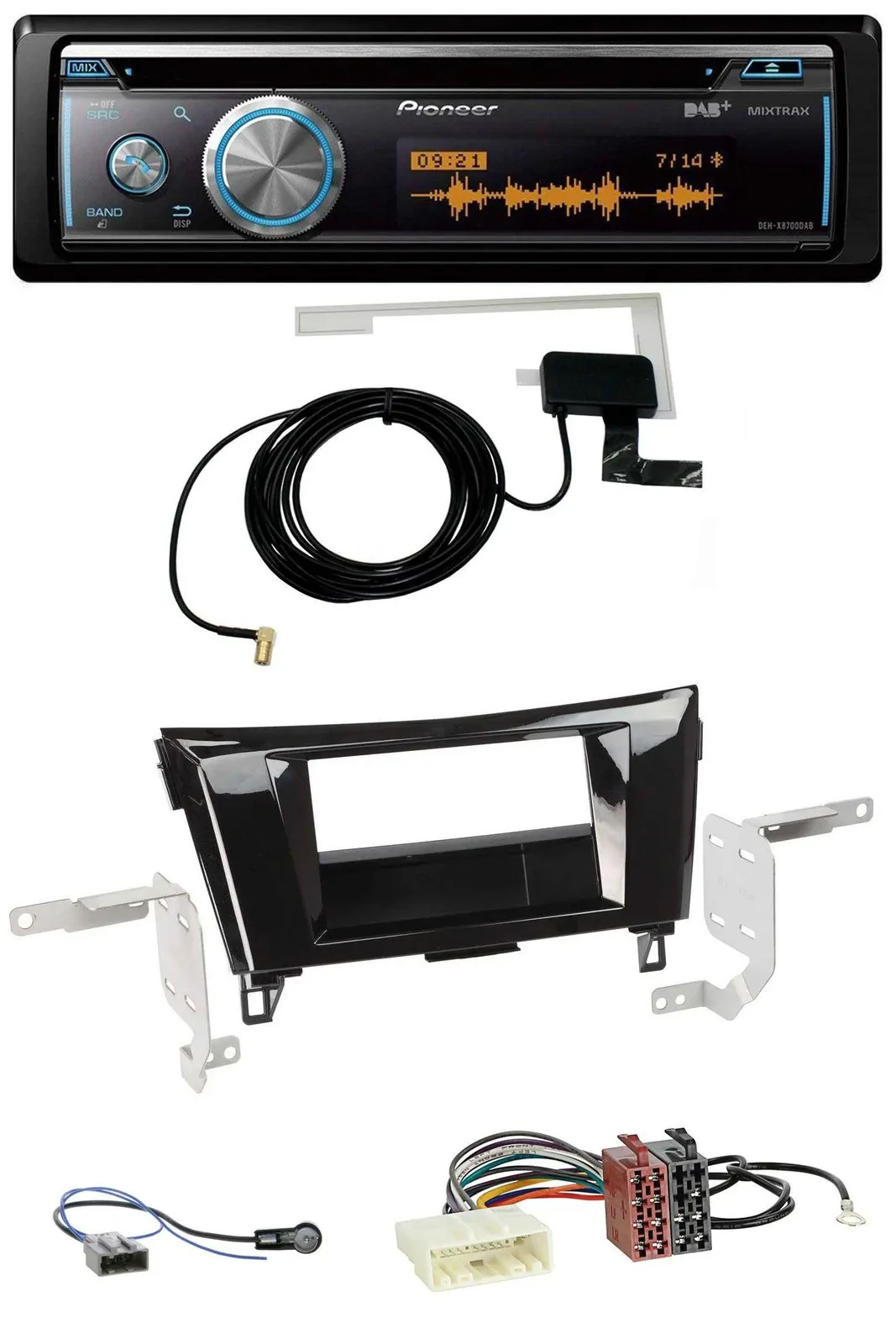 Pioneer Bluetooth DAB MP3 USB CD Autoradio für Nissan Qashqai X-Trail ab 2014