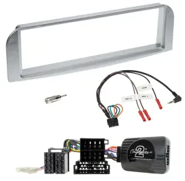 Einbauset Lenkradadapter DIN Autoradio für Alfa GT 147 2007-2010 silbergrau