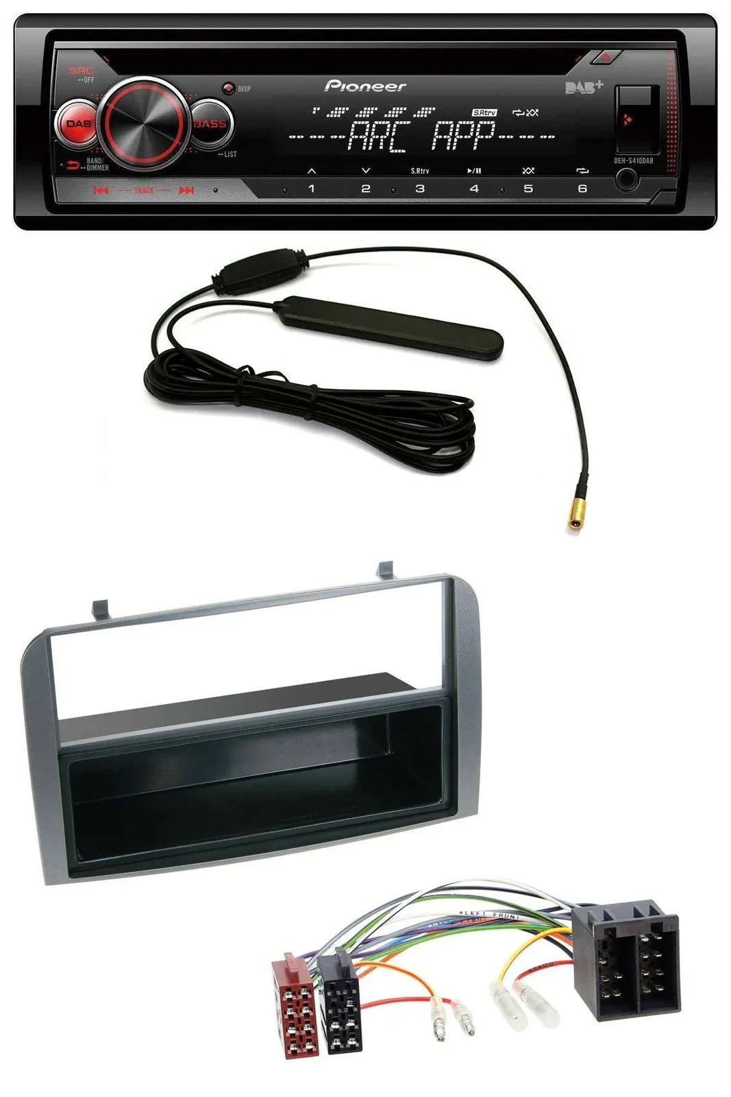 Pioneer CD USB AUX DAB MP3 Autoradio für Alfa Romeo 147 GT Ablagefach anthrazit
