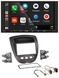 JBL USB 2DIN MP3 Bluetooth AUX Autoradio für Peugeot 107 Citroen C1 Toyota Aygo