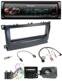 Pioneer Bluetooth USB Lenkrad DAB Autoradio für Ford Mondeo S-Max 2007-14 Can-Bu