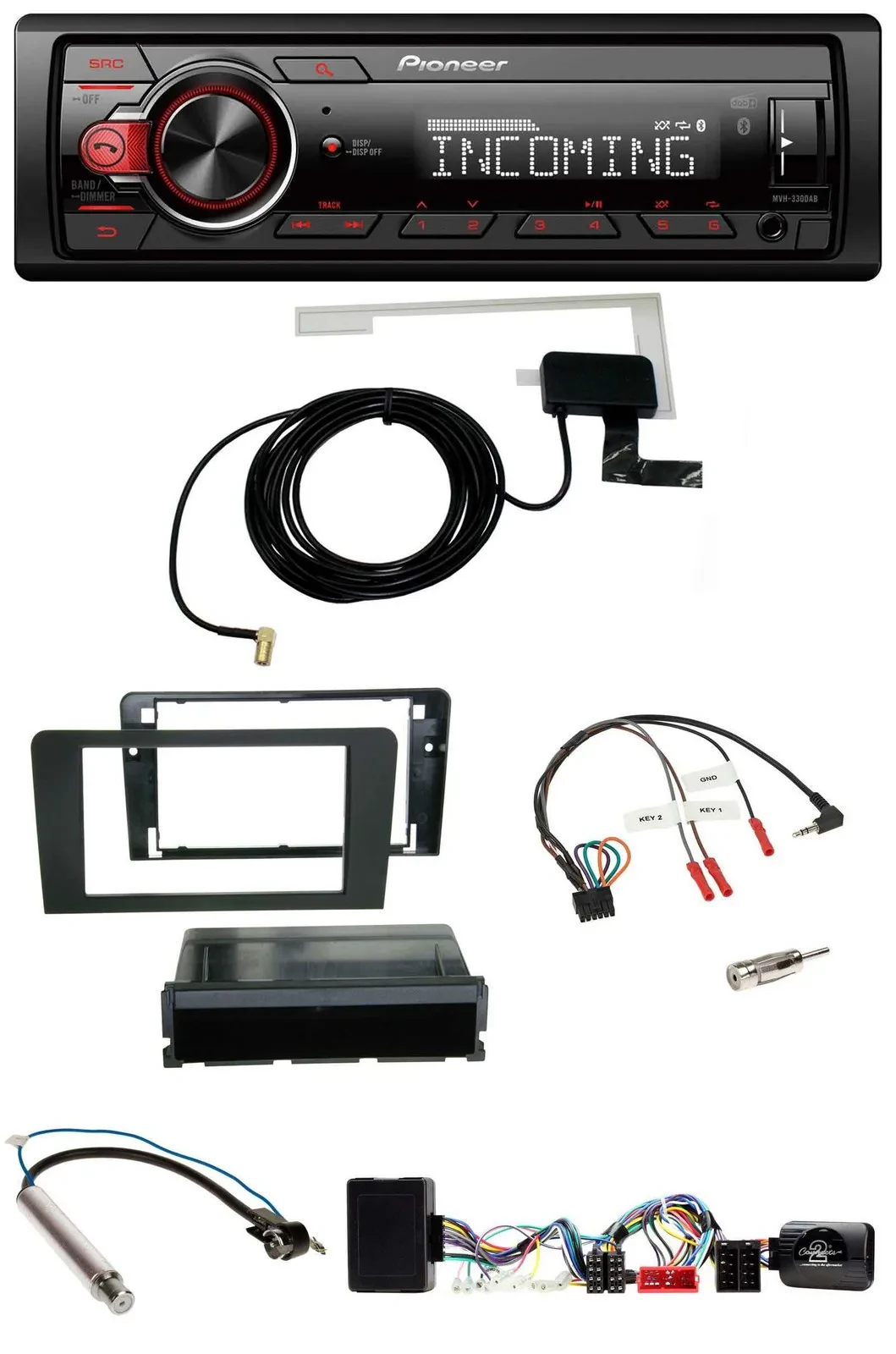 Автомагнитола Pioneer DAB, Bluetooth, USB для Audi A3, поддержка управления на руле, ISO