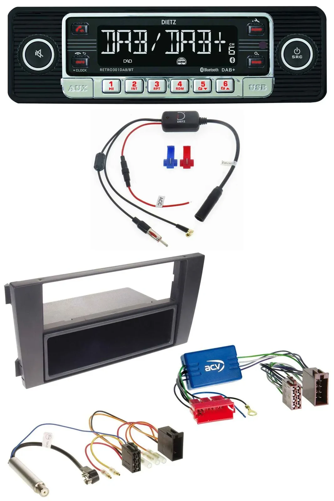 Dietz MP3 DAB Bluetooth USB Autoradio für Audi A6 C5 01-05 Symphony Aktivsystem