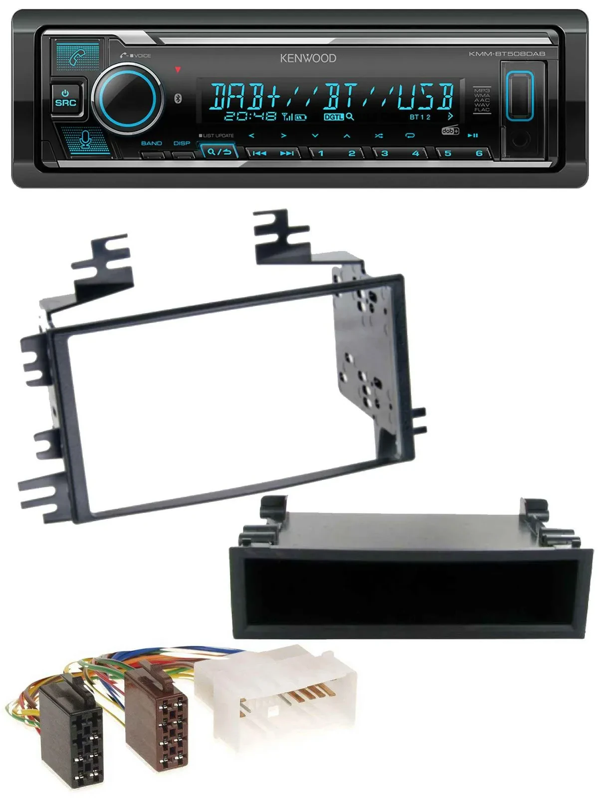 Автомагнитола Kenwood Bluetooth, DAB, USB для Kia Rio/Hyundai Accent (2006–2011)