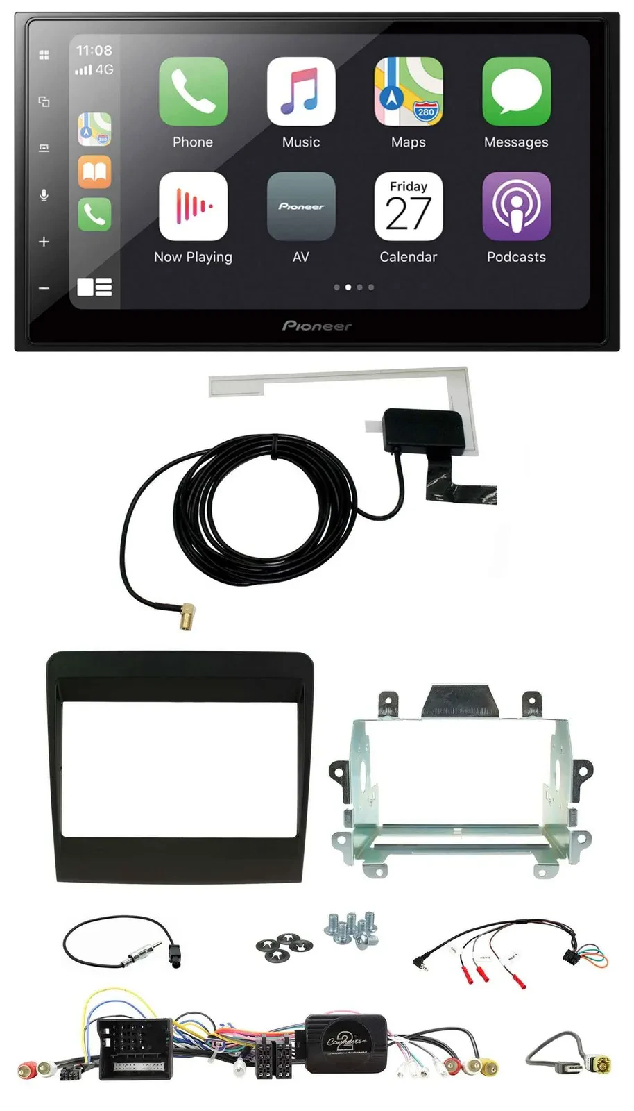 Pioneer USB Lenkrad 2DIN Bluetooth DAB Autoradio für Porsche 911 2011-2017 991