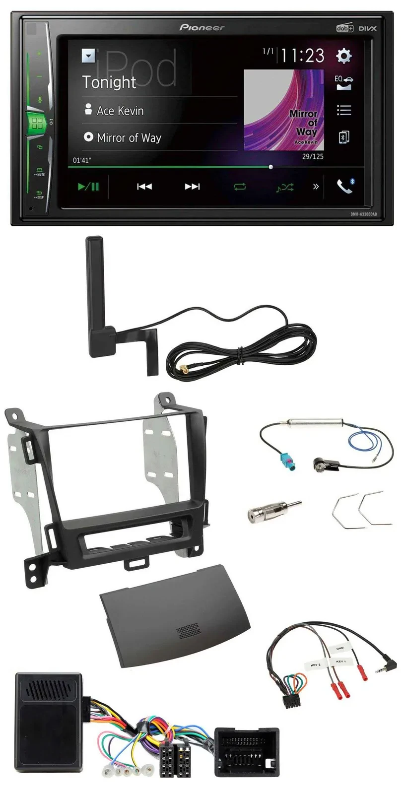 Pioneer MP3 DAB Lenkrad 2DIN Bluetooth Autoradio für Opel Zafira ab 13 jet black