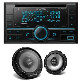 Kenwood DPX505BT Double-DIN CD Multimedia Receiver  + 6.5" Coaxial Speakers