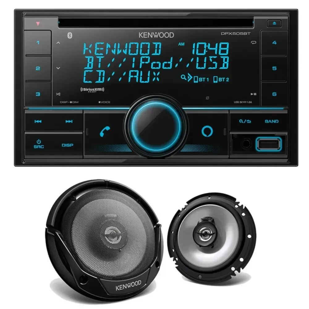 Автомагнитола Kenwood DPX505BT_KFC1666S 2 DIN, CD (набор) с 6.5" коаксиальными динамиками