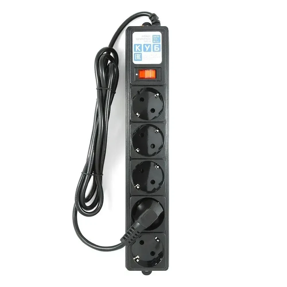 Удлинитель сетевой Электрическая мануфактура SPG-B-6 Power Cube Black 1.9 м