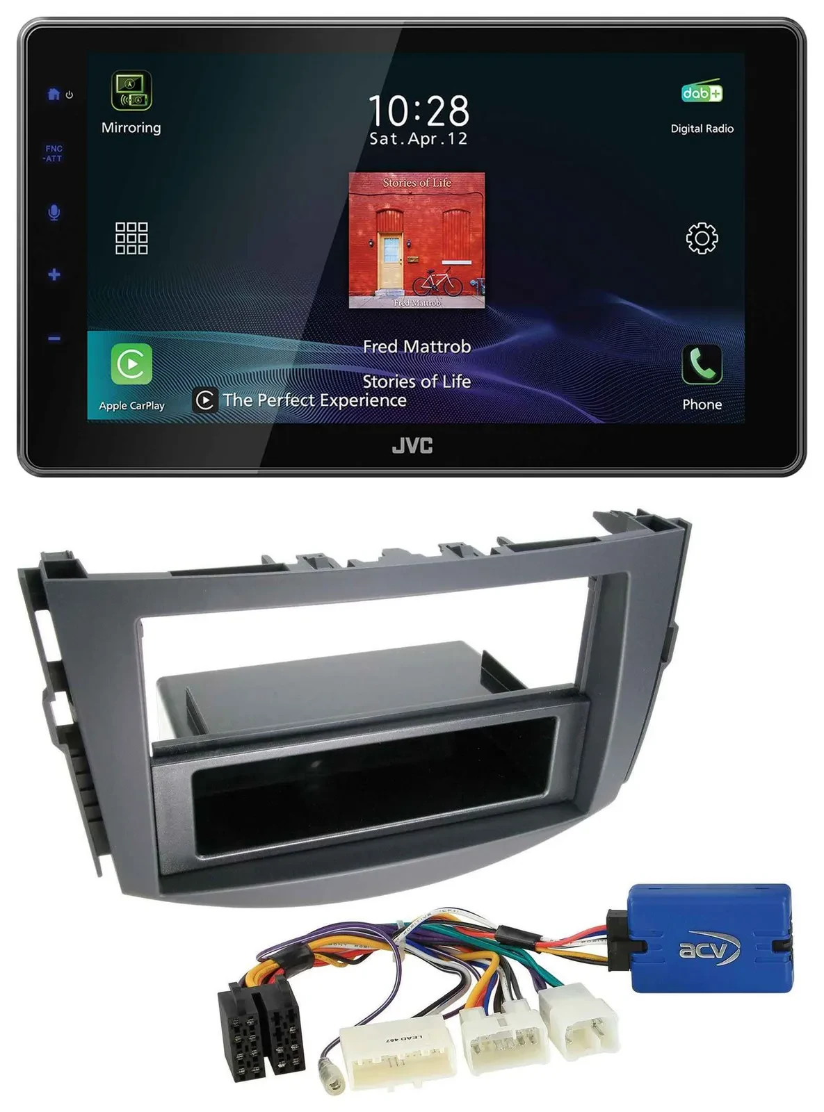 Автомагнитола для Toyota RAV4 JVC DAB, MP3, Bluetooth, USB (2011–2013), 28-pin