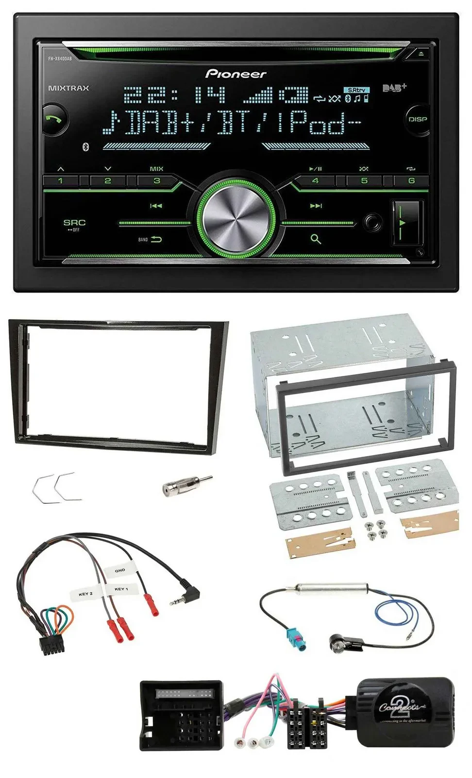 Pioneer Bluetooth Lenkrad DAB 2DIN USB CD Autoradio für Opel Zafira Corsa D Astr
