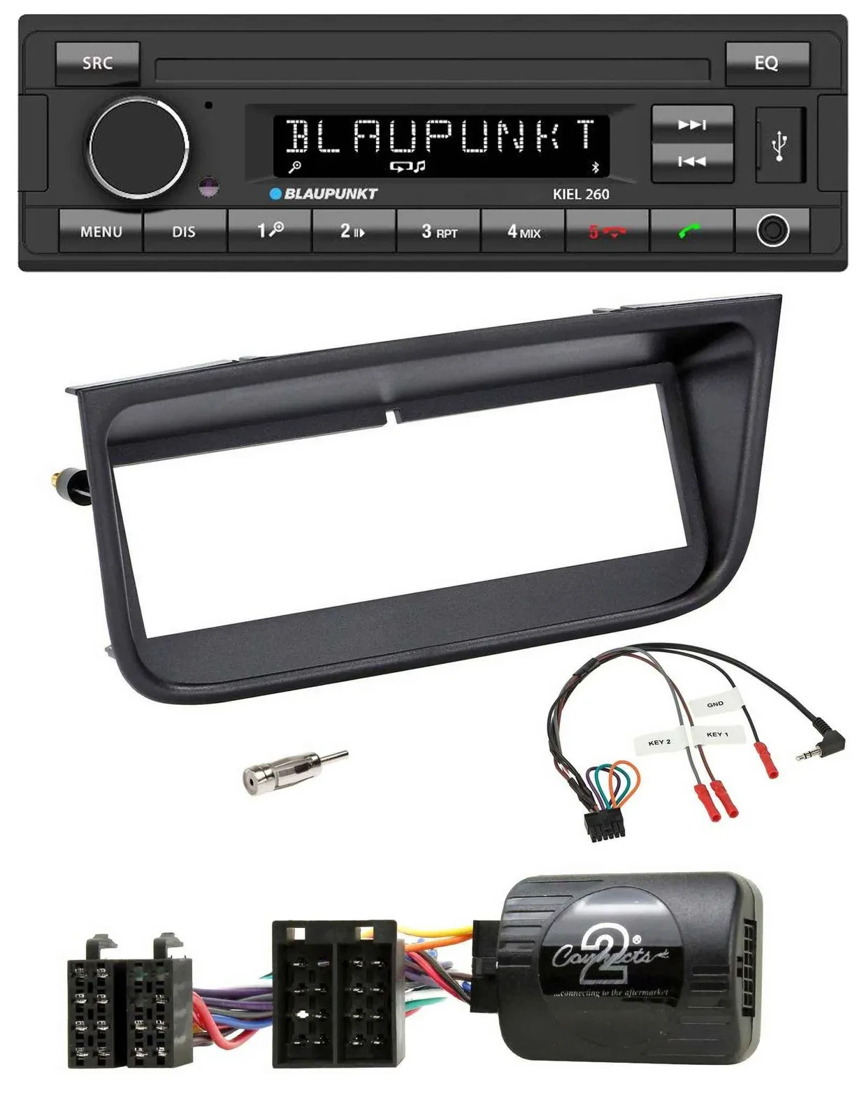 Автомагнитола для Peugeot 406 (2002–2005) Blaupunkt USB, DAB, Bluetooth, совместима с управлением на руле