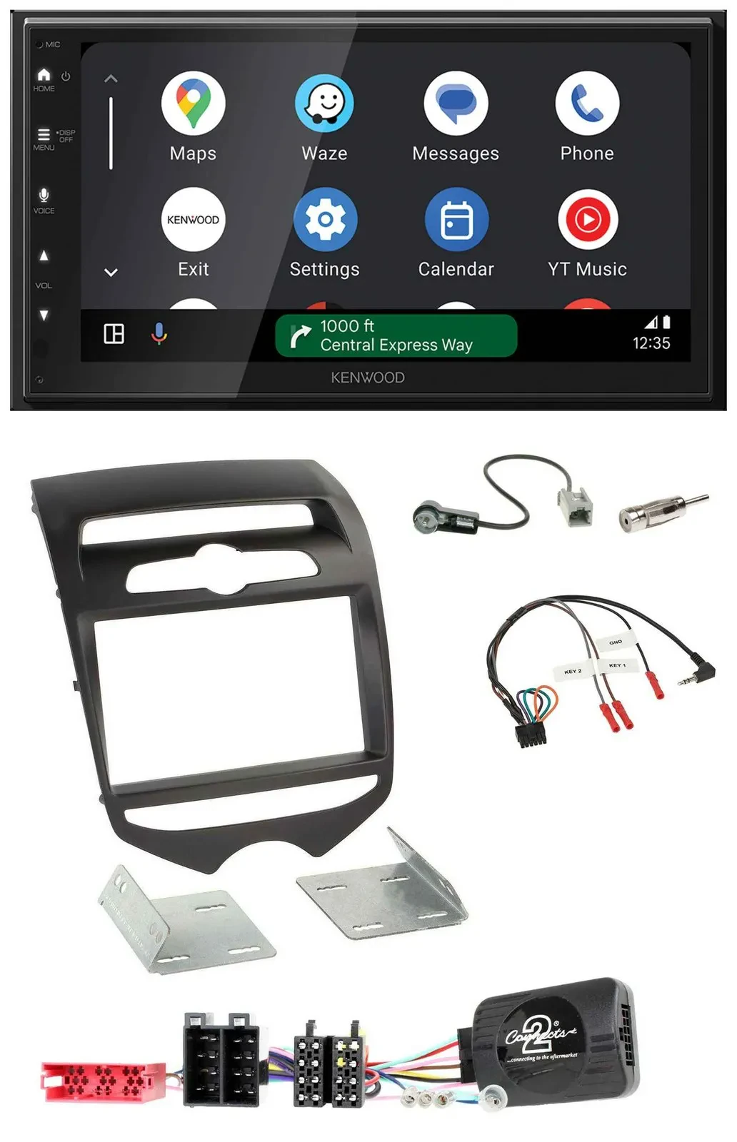 Kenwood DAB Bluetooth USB Lenkrad 2DIN Autoradio für Hyundai ix20 ab 2010 man. K