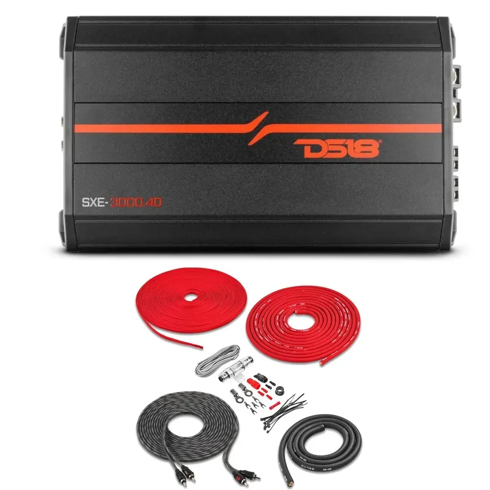 Усилитель мощности для авто DS18 SXE-3000.4D/BK (SXE Series) Class D, 4-канальный, черный (набор)