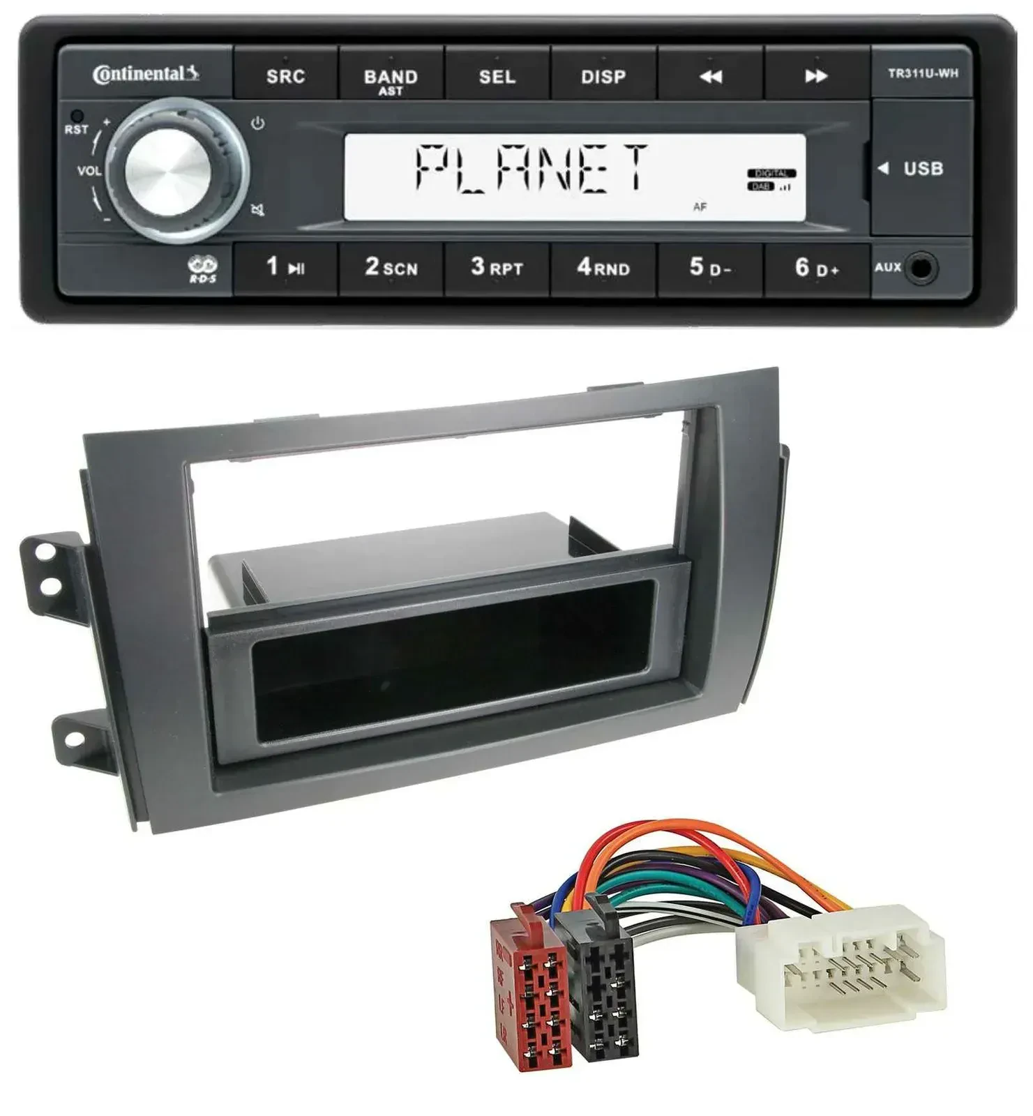 Continental USB MP3 AUX 1DIN Autoradio für Fiat Sedici, Suzuki SX 4