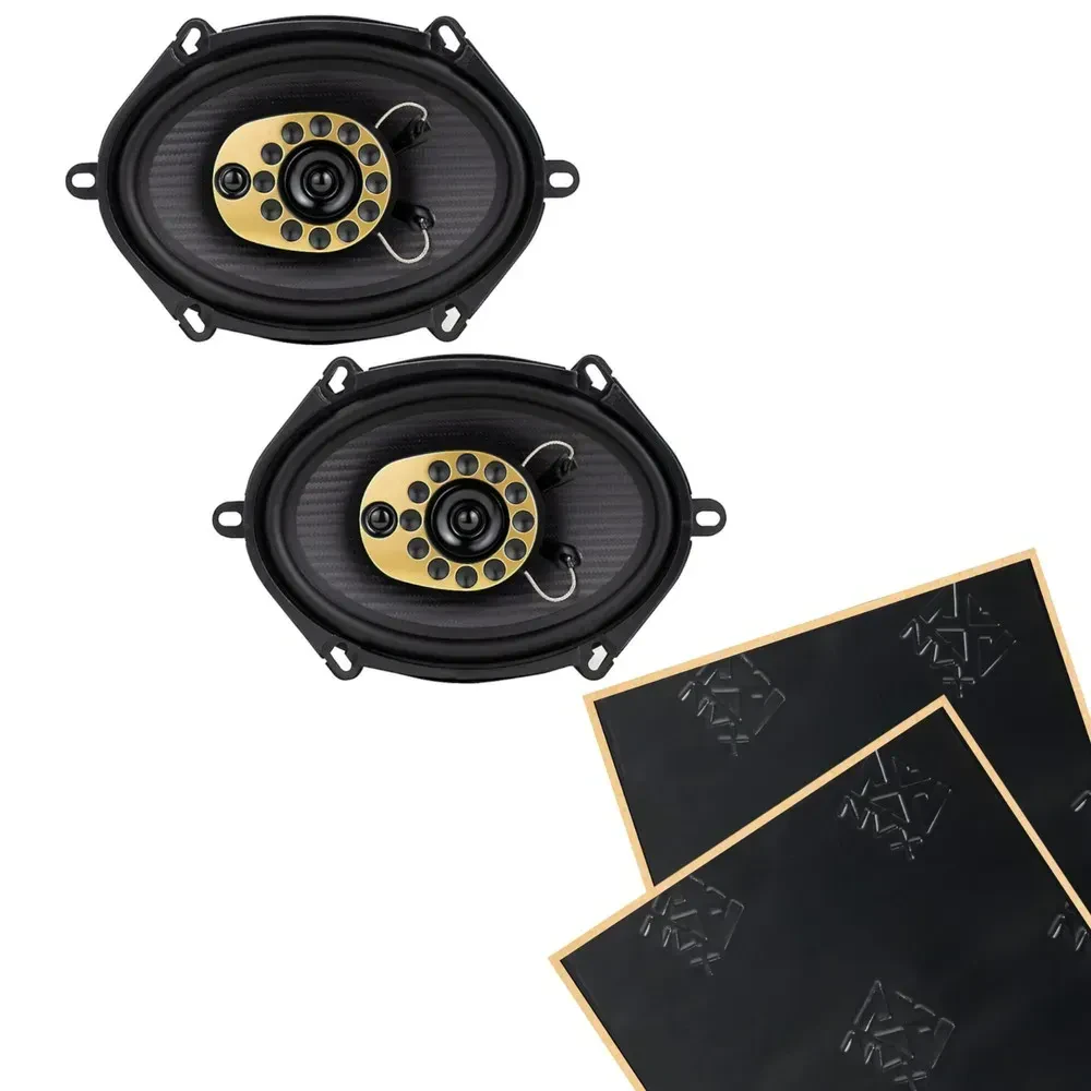 Jensen JS68T 5x7/6x8" Triaxial Coaxial Car Speakers + Sound Damping