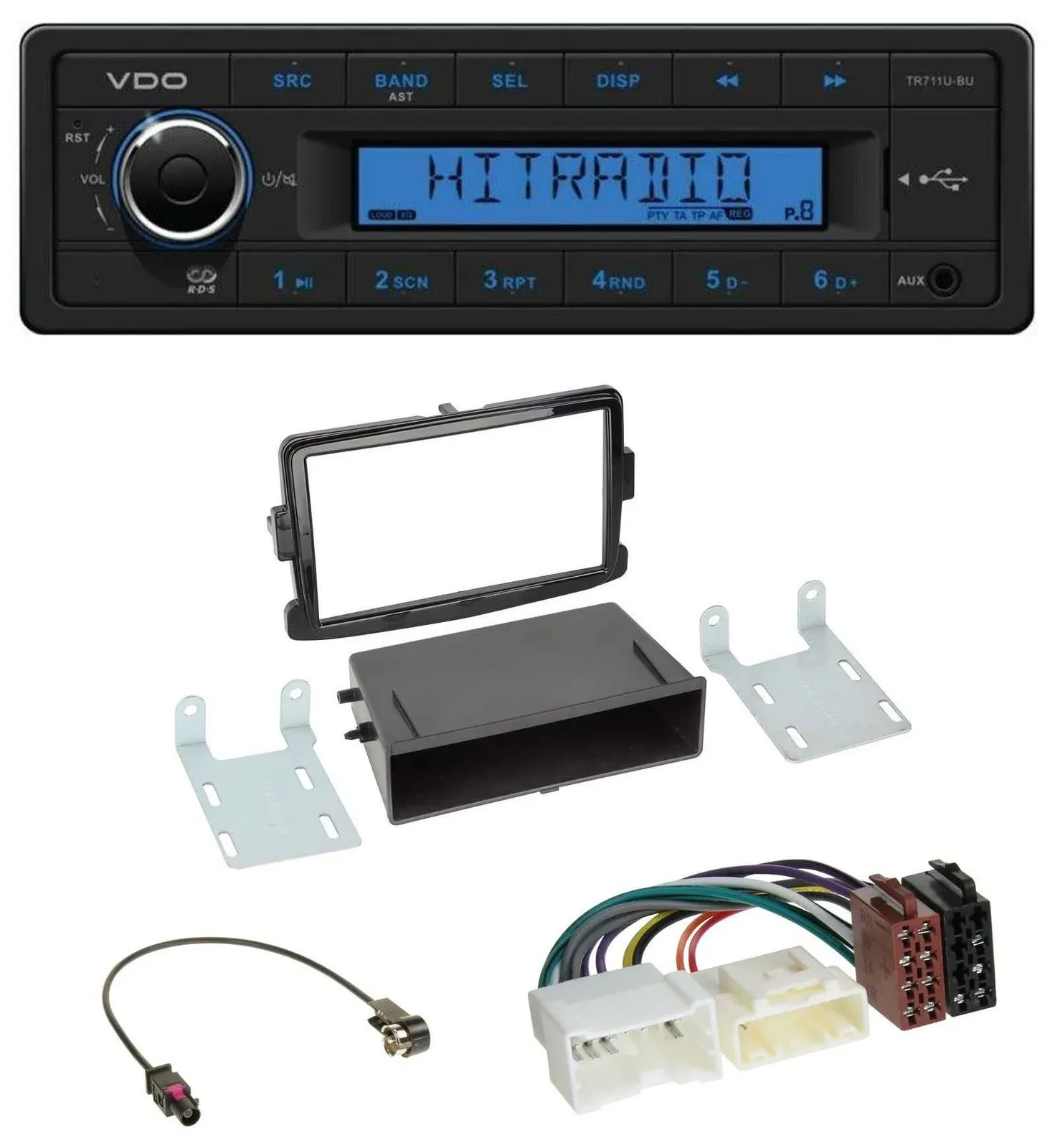 VDO AUX 1DIN MP3 USB Autoradio für Dacia Lodgy Sandero Opel Vivaro