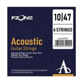 Струны для акустической гитары FZONE AT101 Phosphor Bronze 10-47