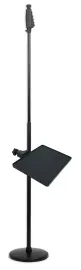 Rockville RVMIC4 Round-Base Microphone Stand w/Quick Release Hand Clutch+Shelf