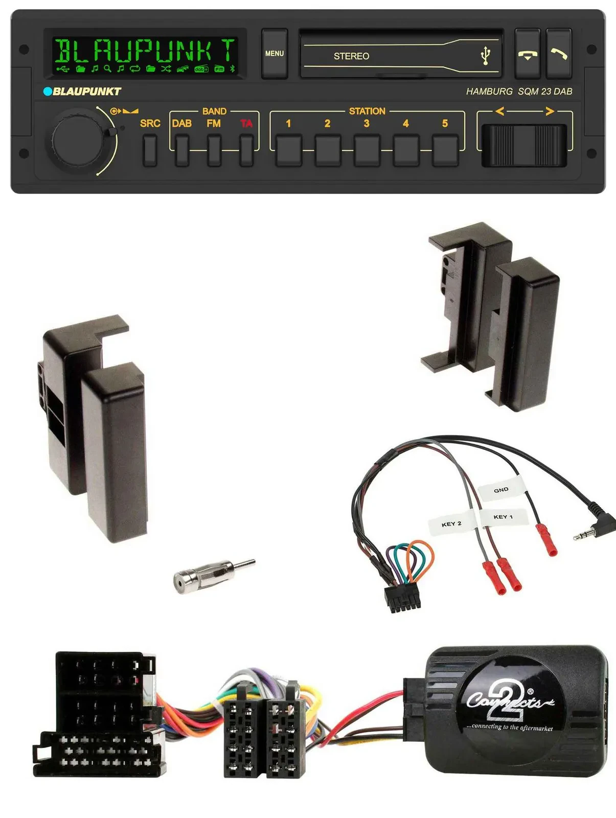 Blaupunkt USB DAB Bluetooth Lenkrad Autoradio für Audi A4 B5 bis 99 A6 C4 bis 97
