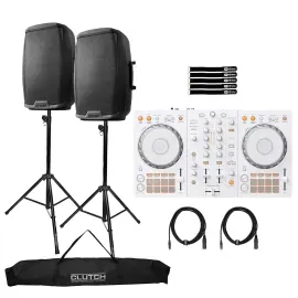 DJ-контроллер Pioneer DDJ-FLX4-W 2-канальный, белый (набор, с 15" акустическими системами)