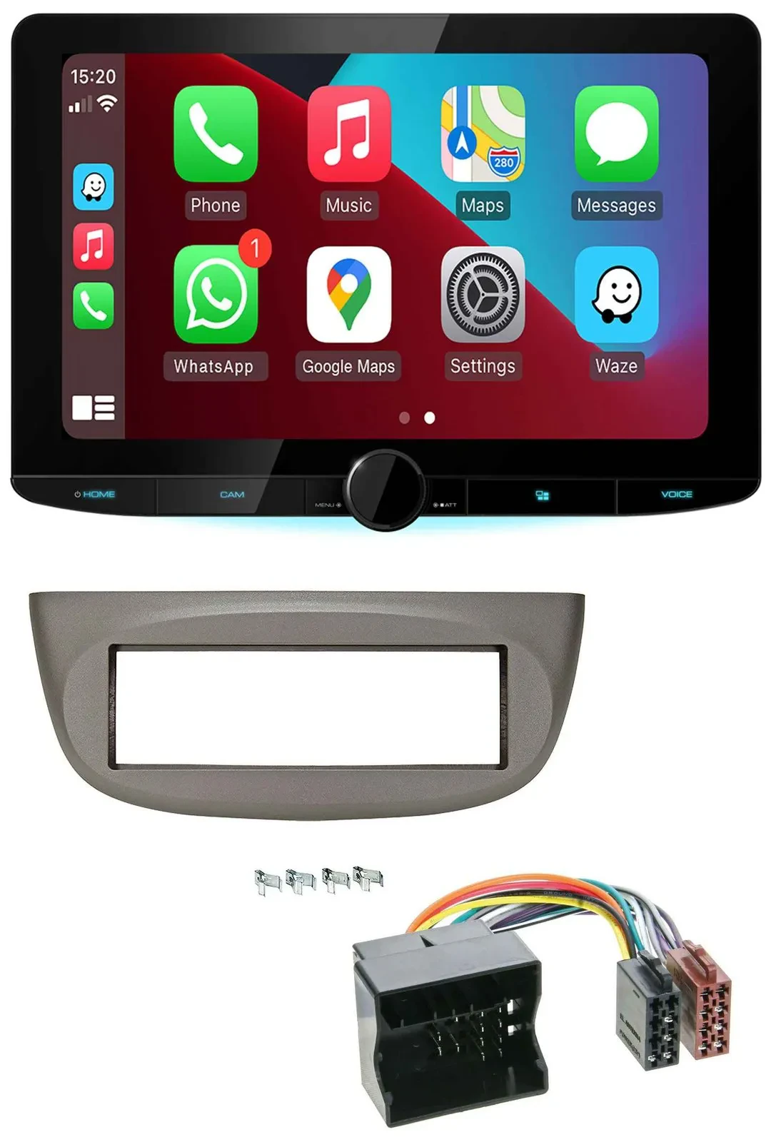 Kenwood MP3 USB DAB Bluetooth Autoradio für Renault Twingo 07-14 beige-grau