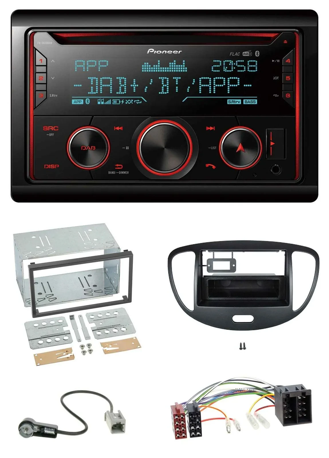 Pioneer 2DIN DAB MP3 Bluetooth USB CD Autoradio für Hyundai i10 2008-2013 schwar