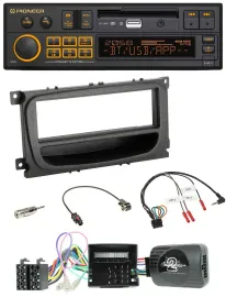 Автомагнитола Pioneer DAB, Bluetooth, USB для Ford Mondeo/S-Max (2007–2014), черная, с поддержкой управления с руля (CAN)