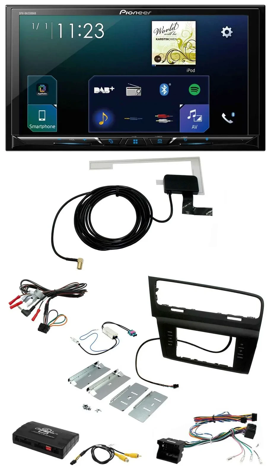 Pioneer 2DIN DAB USB Lenkrad Bluetooth Autoradio für VW Golf VII 7 2012-2018 Inf