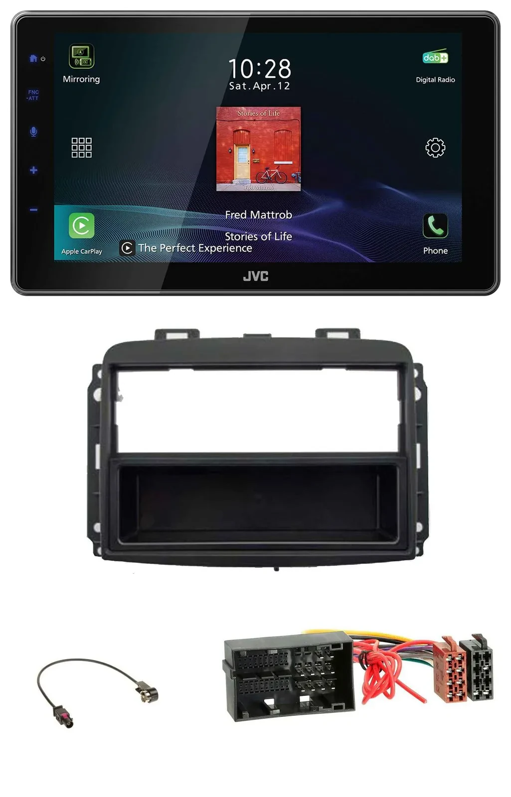 JVC DAB MP3 Bluetooth USB Autoradio für Fiat 500 L (ab 2012)
