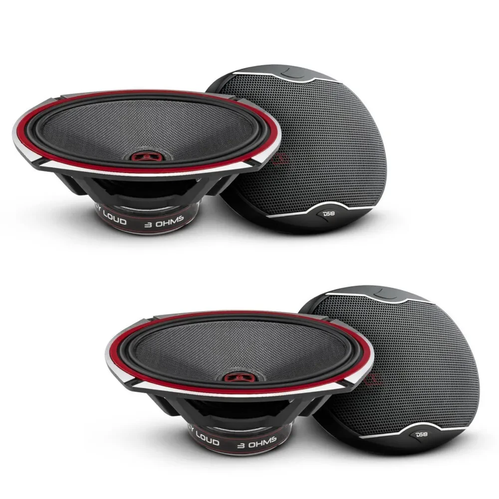 (2-Pairs) DS18 EXL-SQ6.9 640W RMS 6x9” 2-Way Coaxial Speakers