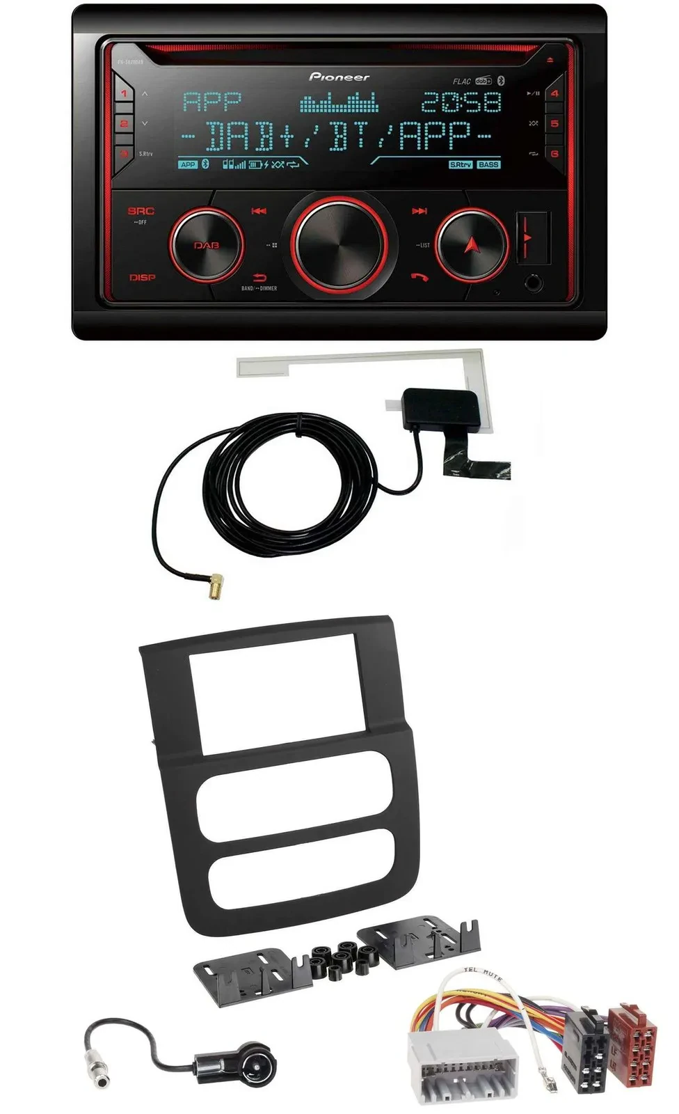 Pioneer 2DIN MP3 DAB USB CD Bluetooth Autoradio für Dodge RAM (2002-2006)