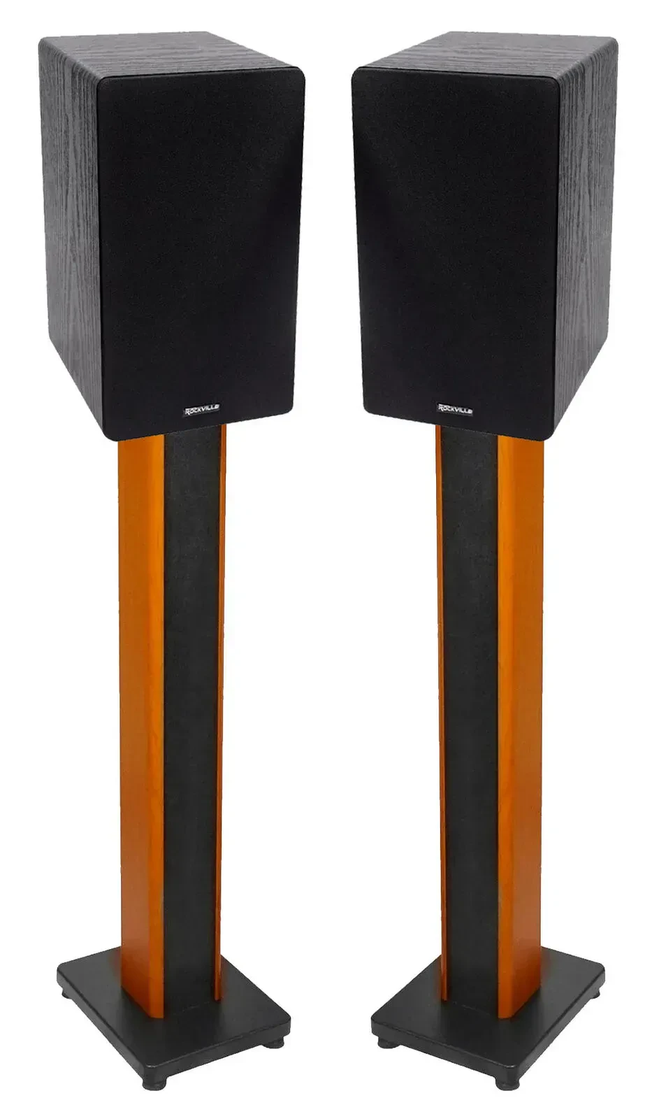 Широкополосная акустическая система Rockville RockShelf 68B Black со стойкой (пара)
