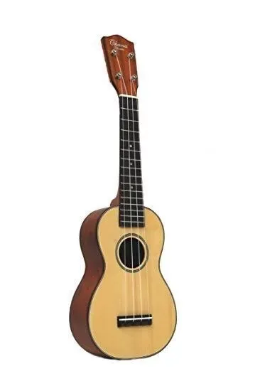 Ohana SK-75 All Solid Spruce top with Mahogany Back & Sides Soprano Ukulele-Blem