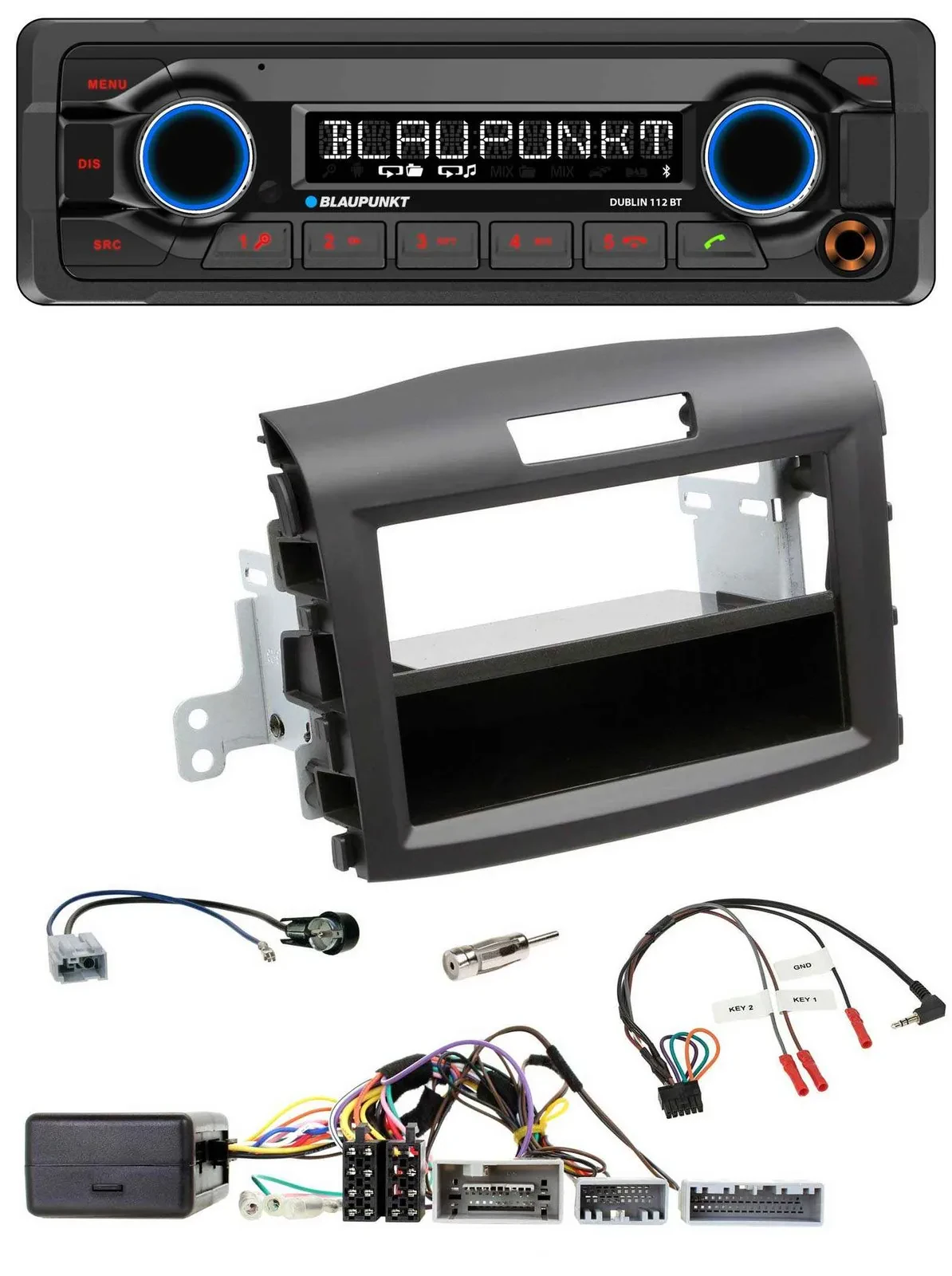 Автомагнитола для Honda CR-V (с 2013) Blaupunkt Bluetooth, USB, MP3, поддержка кнопок на руле, черная