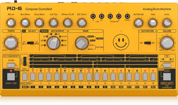 Драм-машина аналоговая Behringer RD-6-AM Yellow