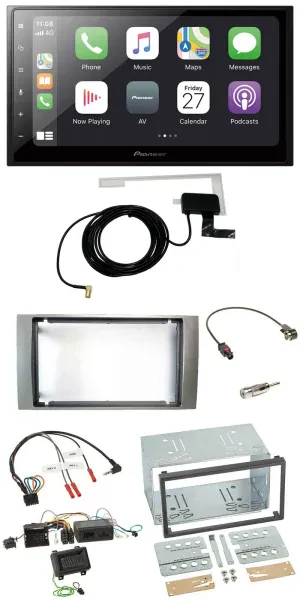 Pioneer USB Lenkrad 2DIN Bluetooth DAB Autoradio für Ford Kuga 2008-2012 silber