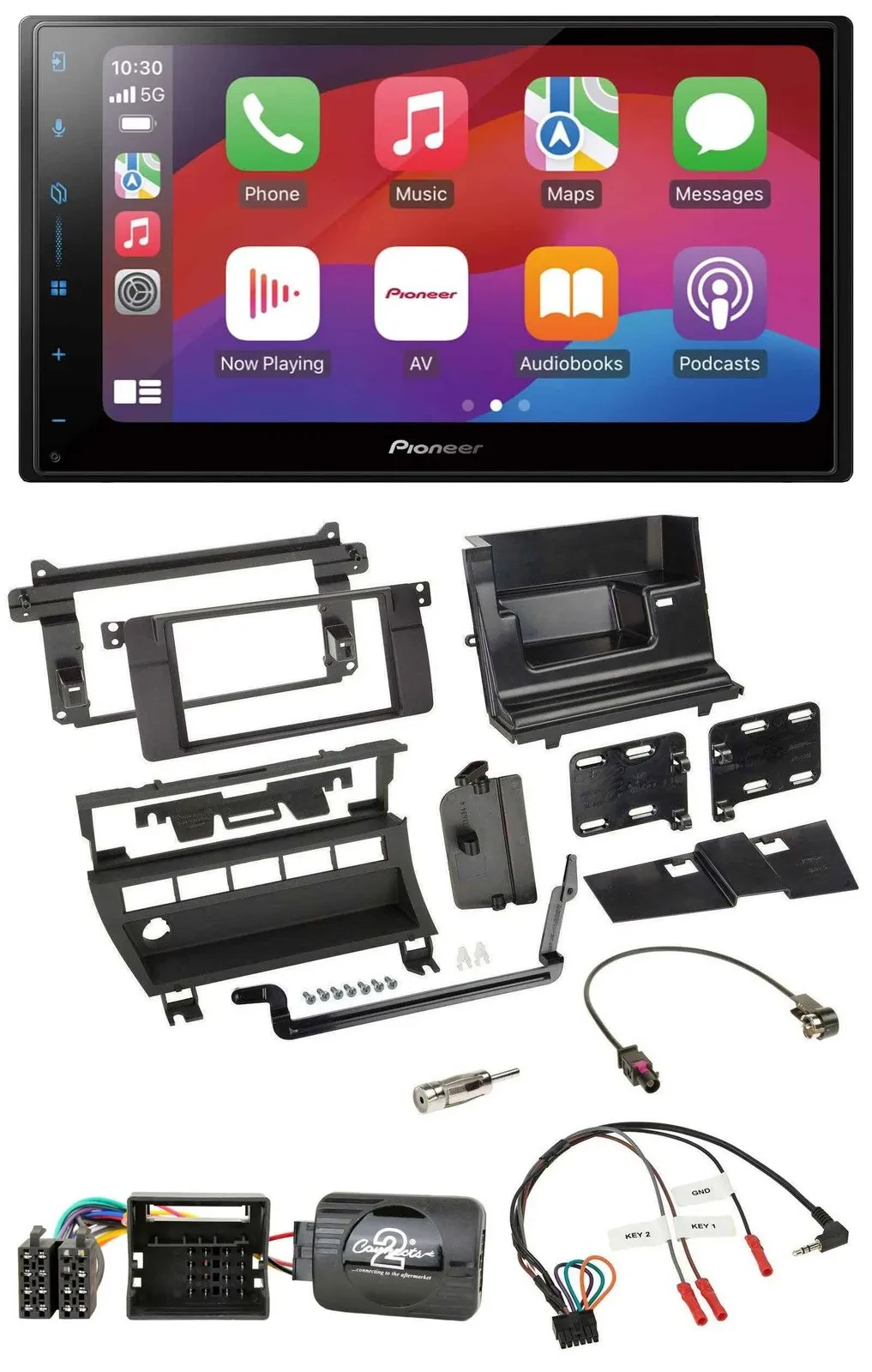 Pioneer DAB USB Lenkrad Bluetooth 2DIN Autoradio für BMW 3er 2001-2006 5 Schalte