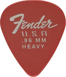 Genuine Fender 351 Dura-Tone Delrin Guitar Picks, FIESTA RED, .96, 12 PACK