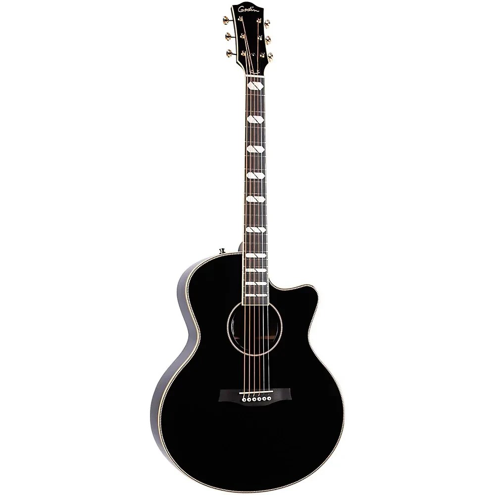 Godin Connaisseur Rosewood Mini Jumbo Acoustic-Electric Guitar Black