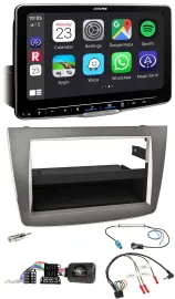 Автомагнитола Alpine Bluetooth USB DAB для Alfa Romeo Mito 955 2008–2014, серебристая, совместима с кнопками на руле